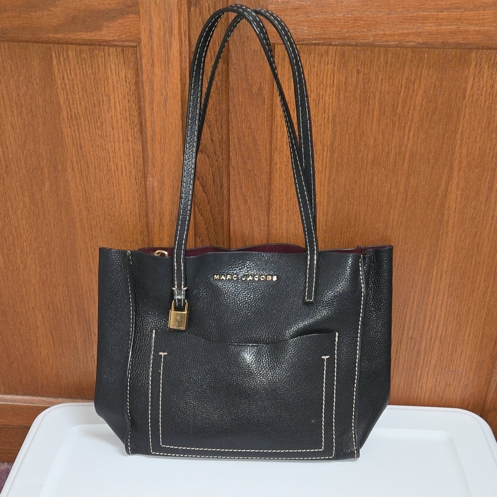 Marc Jacobs Black Tote with Gold Accents